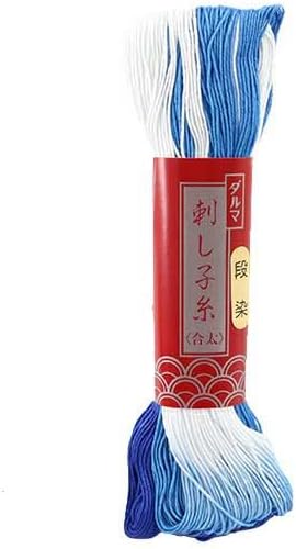 ダルマ 刺し子糸 合太 段染め 100m col.53 青 01-2112