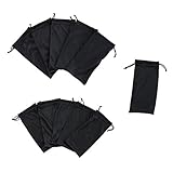 Black Microfiber Sunglasses Glasses & Cell Phone Gadgets Accessories Sleeve Bag Pouch with Drawstring Closure for Cleaning, Protection, Storage (12 Pack)