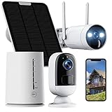【4CH Expandable】 3MP Wireless Security Camera System Outdoor, Solar Powered Camera System with Color Night Vision, Motion Detection& Siren,2-Way Audio, Cloud/SD Storage