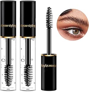 Clear Eyebrow Gel,Long Lasting Brow Gel Waterproof Eyebrow Gel Clear, Transparent Sweat-Proof Smudgeproof Brow Fix Gel Natural Look Eyebrow Styling Repair Make-Up Set For Women Girl (2pcs)