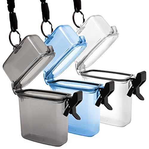 Proturbo 3 Pieces Waterproof Case Id Card Badge Holder Floating Sports Case Locker With Hanging Ring And Rope For Id Card Credit Card And Other Small Items Locker Supplies 11 X 7 X 3 Cm (3 Colors) #TOP6