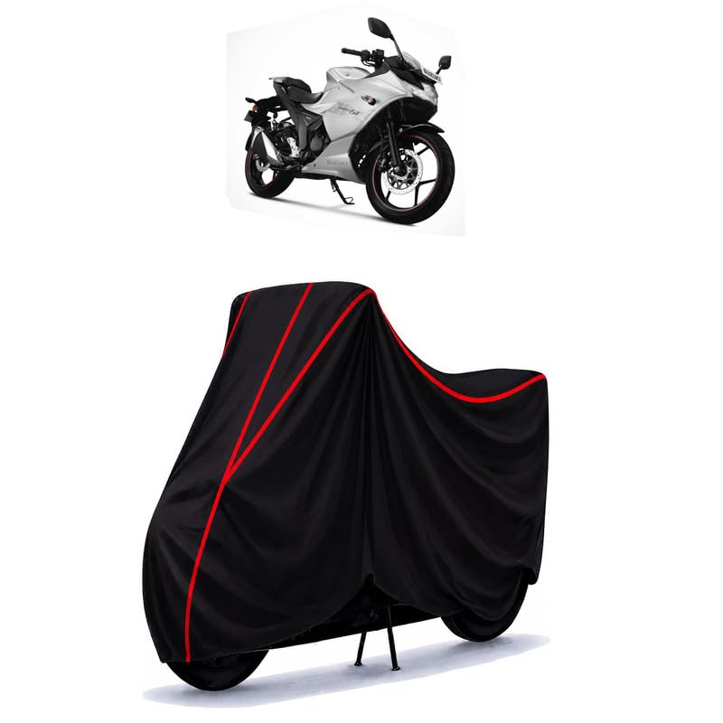 Image of Suzuki Gixxer SF 155 Water Resistant Bike Cover for All Motorcycles & Rain | Heavy Duty Taffeta Fabric | UV Protection, Dustproof, Scratchproof | All Weather Two Wheeler Body Cover with Elastic Bottom