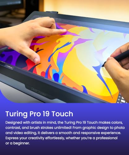 Image of DIGIDRAW Turing Pro 19 18.4 inch 4K UHD Pen Display 16K Pressure AG+AF Screen | ΔE<1.3,99.8% sRGB Factory Calibrated,K30 Remote Control for Digital Drawing,10 Points Finger Touch,Matte Anti-Glare Panel