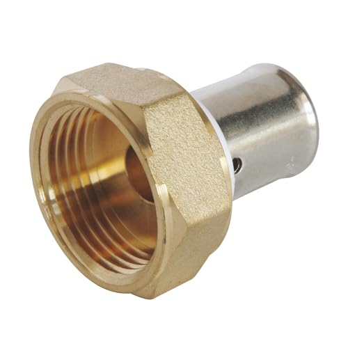 SOMATHERM FOR YOU - Raccord droit à sertir pour tube PER Ø16 - écrou tournant Femelle 20/27 (3/4''), Permet de raccorder un tube PER de diamètre Ø16