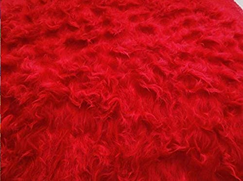 Ruban de Noel en fourrure synthetique rouge mauve pour loisirs creatifs