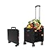 Chariot De Course Pliable, Poussette De Marché De Magasinage Caddie De Course Fort Et Stable Shopping Trolley Et Aide À La Mobilité 4 Roues 48L,Noir
