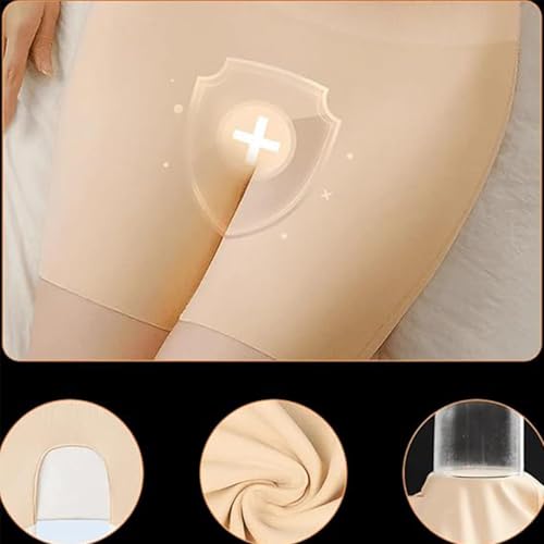 Choosemuc Ice Silk Panties, Women High-Waist Ice Silk Underwear with Tummy-Control Hip-Lifting,3-In-1,7A-Grade4