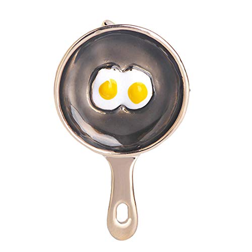 Jana Winkle Small Pan Poached Eggs Shape Brooches Women Sweater Coat Brooch Pin Gold Brooches Gray