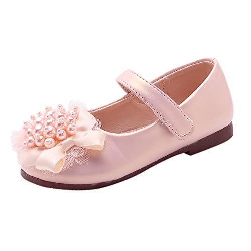 Girls Leather Shoes Bow Design Flower Pattern Shoes Kid Girls Performance Shoes Single Shoes Kids Slides Sandals
