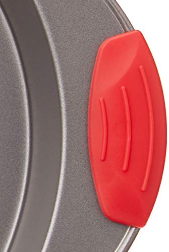 Amazon Basics Non-Stick, Round Cake Pan, 9-Inch, Gray With Red Grips, 2-Pack #TOP2