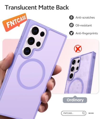 Image of FNTCASE for Samsung Galaxy S23 Ultra Case: [Fit for Magsafe] Magnetic Translucent Matte Anti-Fingerprint Cell Phone Cover Military Grade Shockproof Protective Case