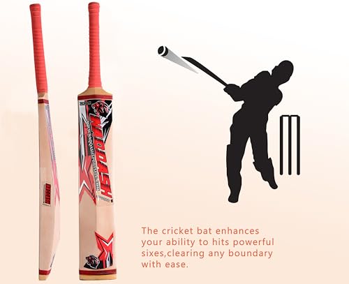Kashmir Willow Leather Ball Cricket Bat, Exclusive Cricket Bat for Adult Full Size with Free Best Bat Cover & Protection Sheet - Thumbnail 6