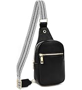 Lishang Brusttasche Damen Herren Bauchtasche Sling Bag Damen PU Leder Crossbody Bag Breiter Gurt ...