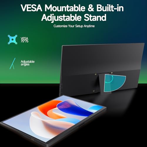 Image of 15.6 inch FHD 1080P Portable Monitor, Dual USB Type-C HDMI Laptop Screen Extender