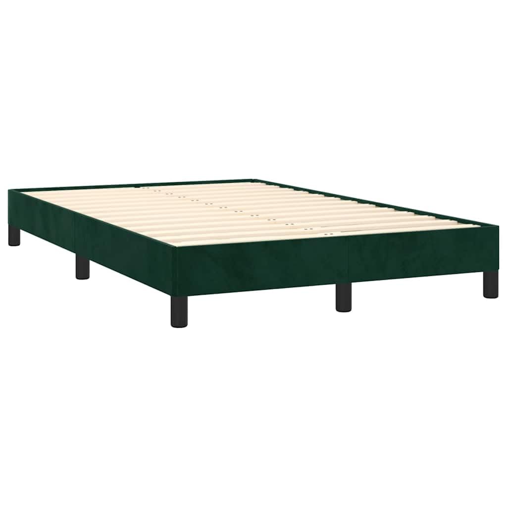 vidaXL Polsterbett, Bett Bettgestell mit Lattenrost, Schlafzimmerbett Doppelbett mit Stützbeinen, Bettrahmen Schlafzimmermöbel, Dunkelgrün 120x200cm Samt