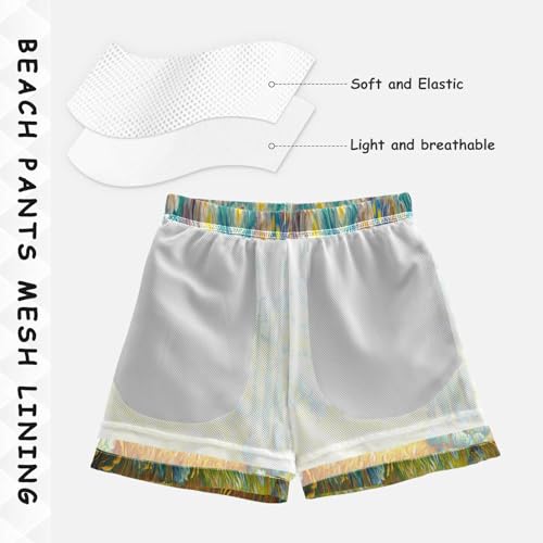 Field Mountain Yellow Boys Swim Trunks Quick Dry Toddler Swimsuit Boy Swimwear Bathing Suits Board Shorts XL4