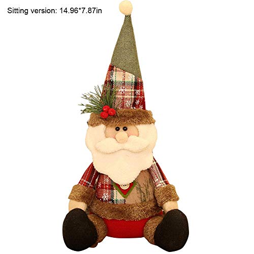 Christmas Elk Santa Claus Snowman Doll - Decoration Christmas Tree Decoration Innovative Santa Snowman Window Home Decoration, 38x20cm/ 52x23cm