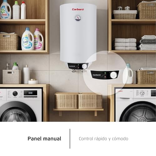 Miniatura 8 de Corberó Termo Eléctrico Vertical Ctwb150 150l Panel Manual Termómetro Exterior Termostato Regulable Tanque Esmaltado Protección Anticorrosión Eficiencia Energética C
