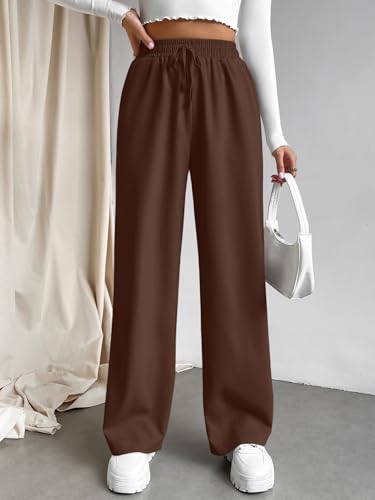 Image of Aahwan Grey Solid Oversized Wide Leg Baggy Korean Trousers for Women & Girls'