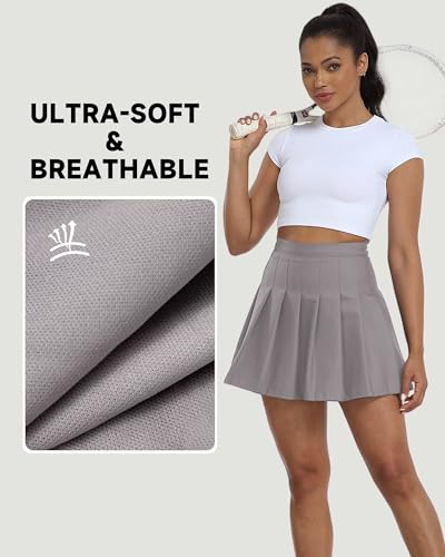 Image of Girls Pleated Skirts Tennis Skirt with Shorts High Waisted Mini Skort | Side Zipper, A-Line Cut,Stretchy Back Elastic Waistband, Athletic Golf Skorts, Uniform, Casual, Festival Outfit