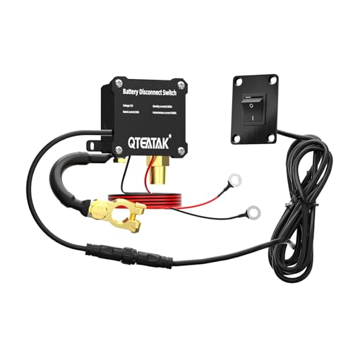 Image of 12V 250A Battery Disconnect Switch Kill Switch | KCD4 Boat Rocker Panel Switch(AC 16A 250V,20A 125V) for Car Truck RV, 9.84 FT Cable, to Prevent Battery Drain, Pre-Wired