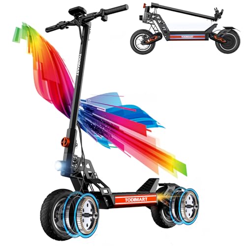 TODIMART Patinete electrico Adulto Motor S13 1600W 48V 20.8Ah con Cerraduras Electrónicas Potente neumático Todoterreno sin cámara de 10 Pulgadas Largo Alcance 75-90 km