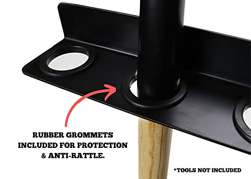 Red Hound Auto Premium Trailer Hand Tool Rack For Flat Bed Open Trailers Heavy Duty Steel Holder Black Powder Coated With Rubber Grommets And Mounting Hardware #TOP3