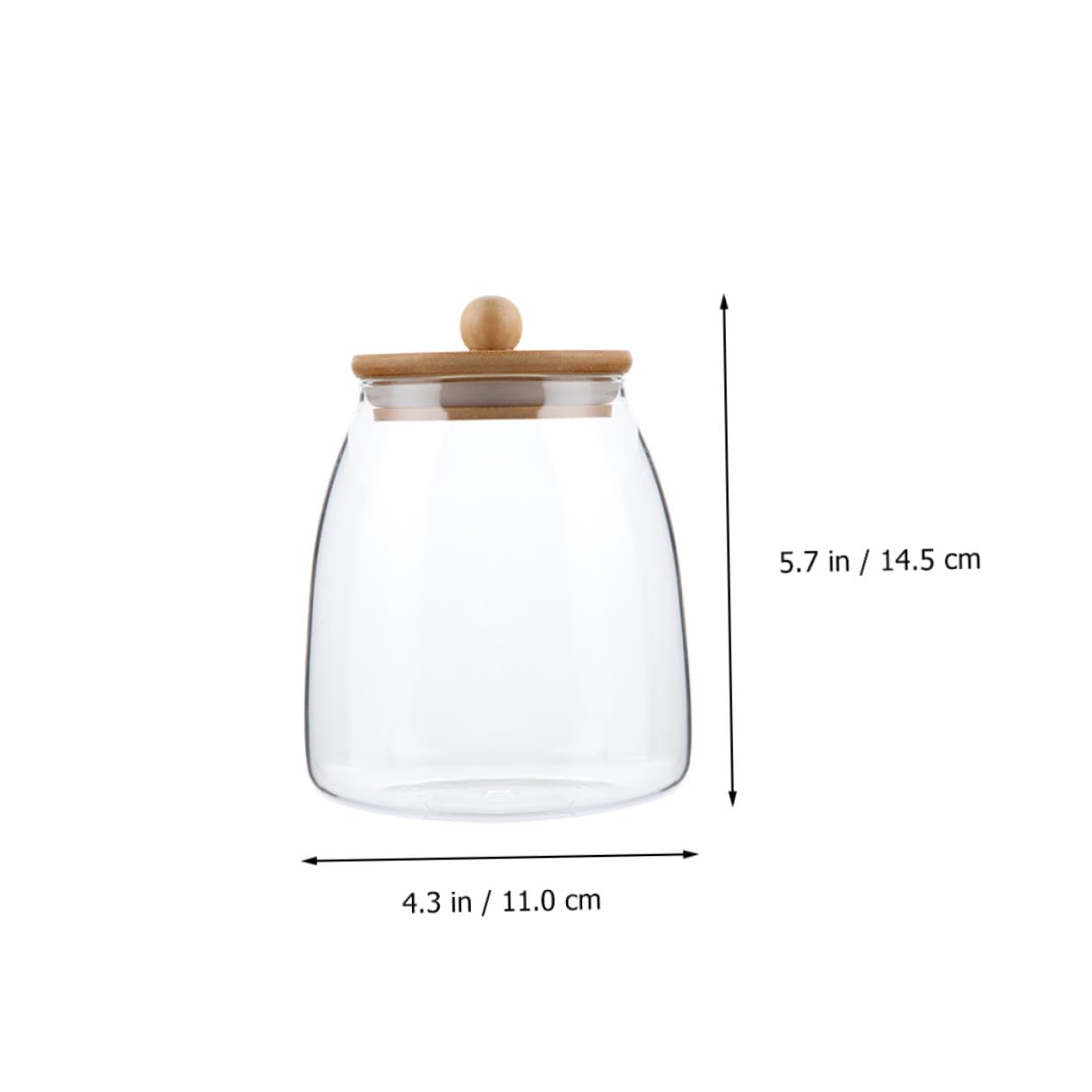 Barattolo 2 Pezzi con Coperchio in Bambù in Vetro Borosilicato 900ml