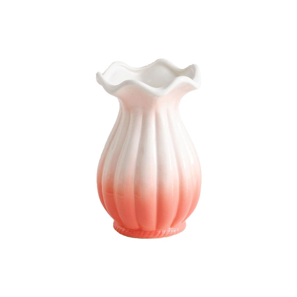 Vase Nordic Ceramic Vase Home Hydroponics Living Room TV Cabinet Flower Arrangement Ornaments Ceramic Vase(A)