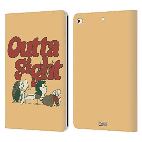 Head Case Designs Officially Licensed Peanuts Schroeder Lucy Outta Sight Woodstock 50th Leather Wallet Case Compatible with Apple iPad 9.7 2017 / iPad 9.7 2018