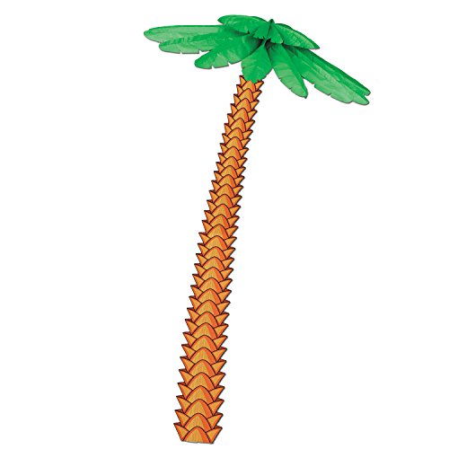 Beistle 55233 Jointed Palm Tree with Tissue Fronds, 6-Feet 4-Inch