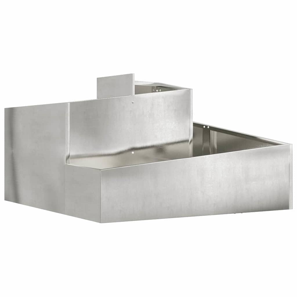 Fioriera moderna in acciaio – Vaso da giardino argento 80 x 80 x 50 cm in acciaio laminato a freddo con finitura metallica per terrazza ed esterni