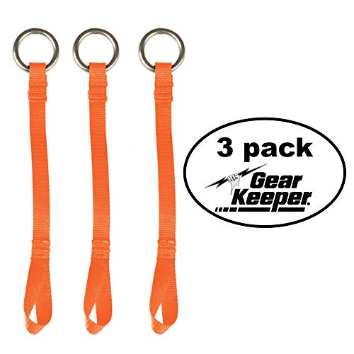 Image of Gear Keeper Load Ring Strap TA1-2001-3PK - 10 lb Tool Weight Limit - Reinforced 8 inch Nylon Webbing - Stainless Steel Ring - Tethered Tool Attachment - ANSI /ISEA 121-2018 Compliant - USA Made (3-Pack)