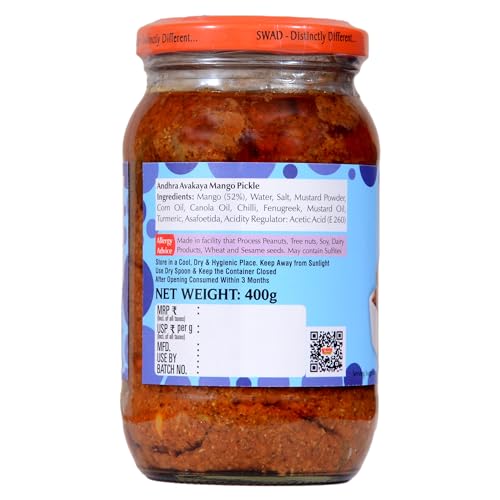 Image of SWAD Andhra Avakaya Mango Pickle - 400gm (Pack of 1)