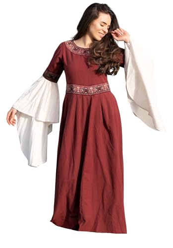 Robe Yala en coton brodé et lacé pour soirées médiévales et GN