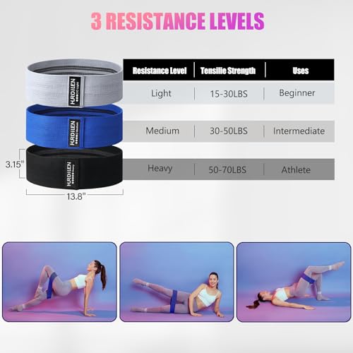 Image of Resistance Bands for Working Out, Exercise Workout Bands for Women & Men, 3 Levels Elastic Stretch Bands for Exercise with Carry Bag for Physical Therapy, Home Fitness, Strength Training, Yoga