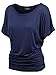 MBJ WT817 Womens Dolman Drape Top with Side Shirring M NAVY