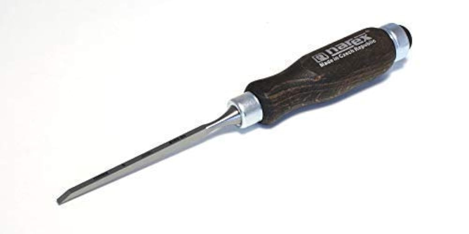 Narex Multicoloured Piercing Chisel - Flat With Dark Grip - 8 Mm