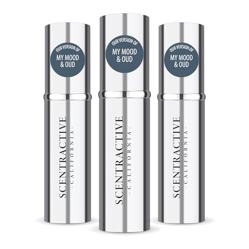 CA Perfume Impression of My Mood & Oud For Women & Men Fragrance Dupes Eau de Parfum Spray Bottle 0.17 Fl Oz/5ml-X3