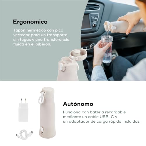 Miniatura 6 de Babymoov Calientabiberones Transportable Inalámbrico Moov Feed - Capacidad 340 Ml - Agua O Leche Materna- Temperatura Regulable -Mantenimiento En Caliente Hasta 7h- Recarga Usb -Garantía De Por Vida