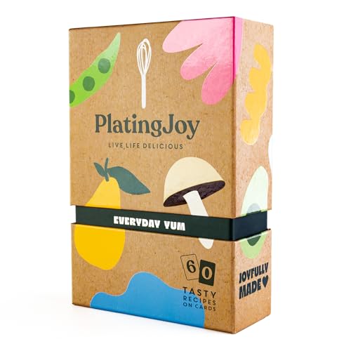PlatingJoy Recipe Cards 4x6 Double-Sided with Box – 60 Meal Ideas in 8 Meal Prep Categories with Illustrative Photos – Delicious Recipes – Mother's Day Gift and birthday gift - Dinner Ideas