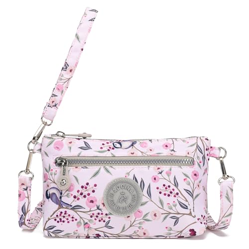 Image of Small Wristlet Wallets for Women Nylon RFID Cross body bag | Cell Phone Purse with Built-In Card Slots for Daily Outings