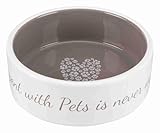 TRIXIE 25053 Napf Pet's Home, Keramik, 0,3 l/ø 12 cm, Creme/Taupe