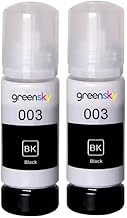 Greensky 003 Ink for Epson L3110, L3150, L3250, L3252 L3115, L3116, L3101, L3210, L3215, L3216, L3151, L3152, L3156, L5190 Printer (003/bk-2pc)