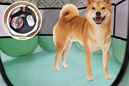 Floving Tragbares faltbares Haustier-Laufkatze Innen- / im Freiengebrauch -8 Verkleidung, wasserdicht (M, Blau kariert)