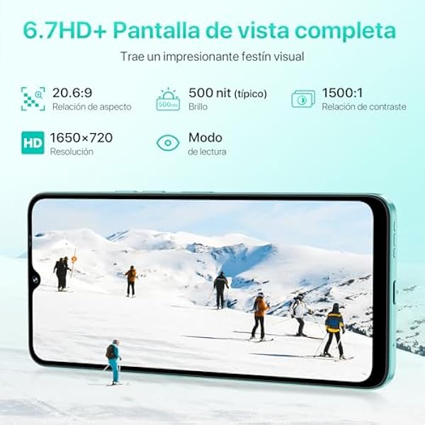 UMIDIGI A15C Teléfono Móvil (2023),Android 13 moviles,16GB 128GB/1TB, Cámara 48MP 8MP, 6,7" Pantalla HD ,Batería 5000mAh Movil,Smartphone 4G Dual SIM/Octa-Core/NFC/Fingerprint/OTG/GPS（Negro）