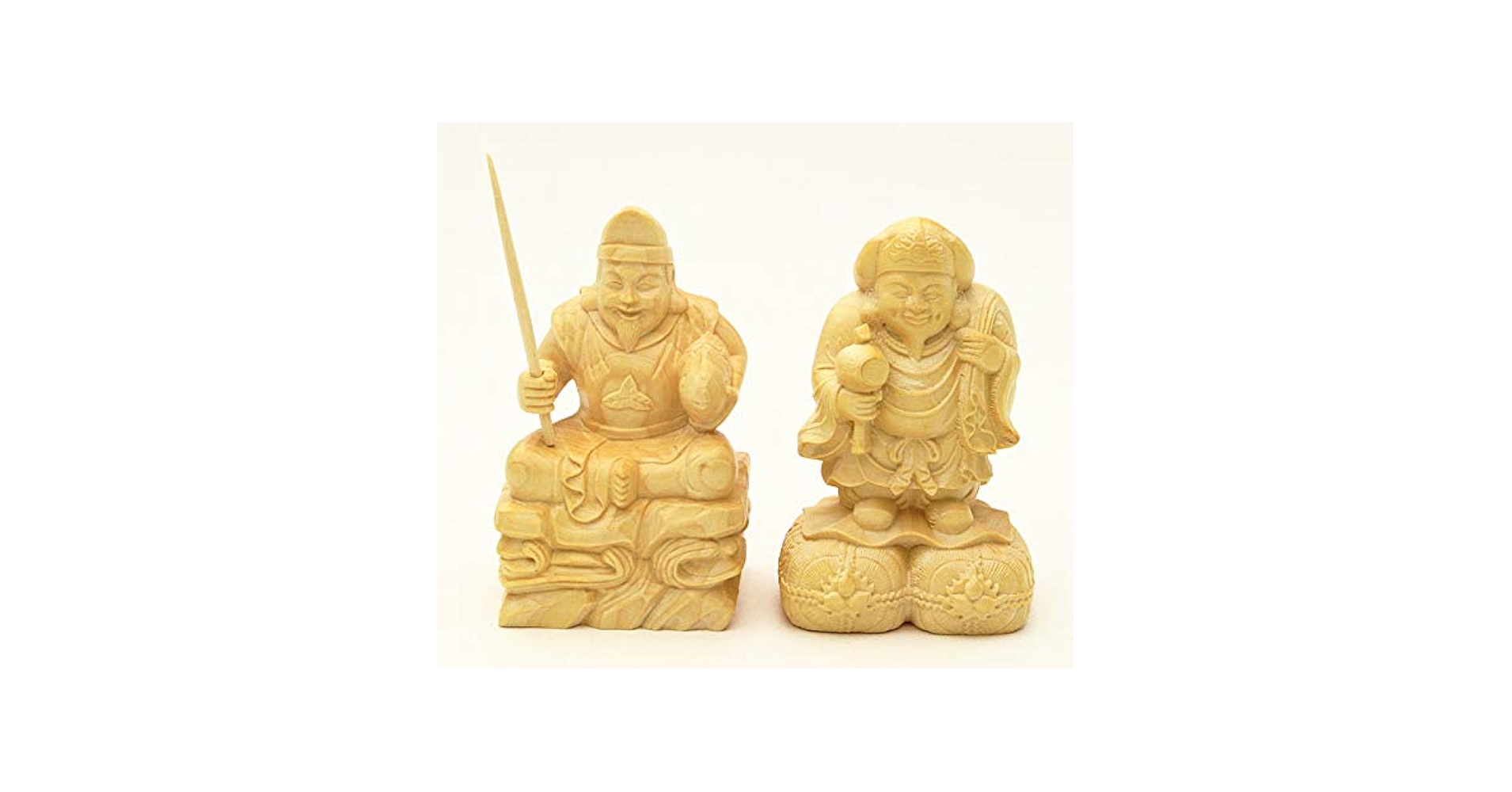 Amazon.co.jp: 伊勢 - 宮忠 - 木彫 えびす様・大黒様 二福神