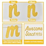 Embravfire Awesome Since 1976 Gold Glitter Banner 50th Birthday and Anniversary Banner Party Decorations Birthday Banner (1976) - Image 3