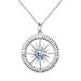 SILVER MOUNTAIN S925 Sterling Silver Compass No Matter Where Bracelet and Pendant Necklace 18" (necklace A)