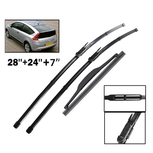 Essuie-glaces Citroën C4 Coupé avant arrière 28 24 7 pouces pièces auto